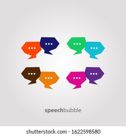 Speech bubble icon vector In Different Colors