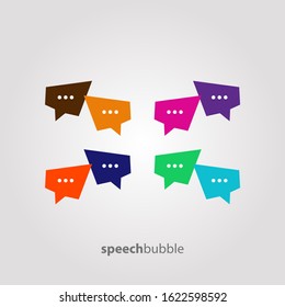 Speech bubble icon vector In Different Colors