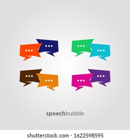 Speech bubble icon vector In Different Colors