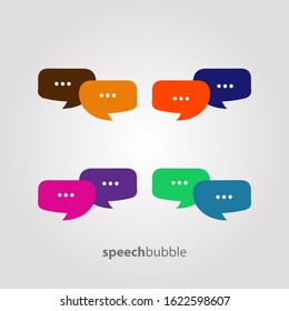 Speech bubble icon vector In Different Colors