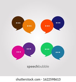 Speech bubble icon vector In Different Colors