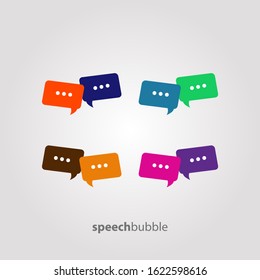 Speech bubble icon vector In Different Colors