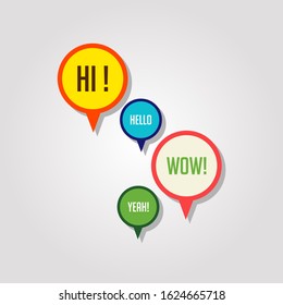 Speech bubble icon vector In Different Colors