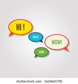 Speech bubble icon vector In Different Colors