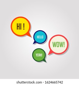 Speech bubble icon vector In Different Colors