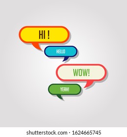 Speech bubble icon vector In Different Colors
