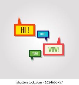Speech bubble icon vector In Different Colors