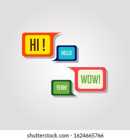 Speech bubble icon vector In Different Colors