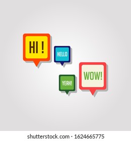 Speech bubble icon vector In Different Colors