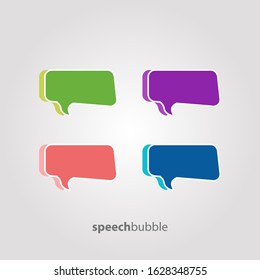 Speech bubble icon vector In Different Colors