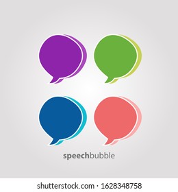Speech bubble icon vector In Different Colors