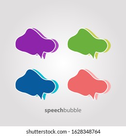 Speech bubble icon vector In Different Colors