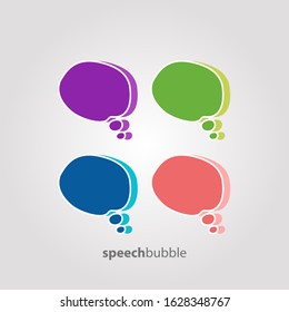 Speech bubble icon vector In Different Colors