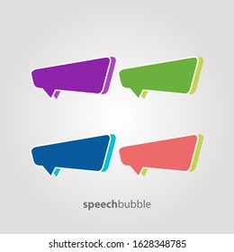 Speech bubble icon vector In Different Colors