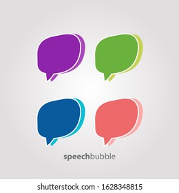 Speech bubble icon vector In Different Colors