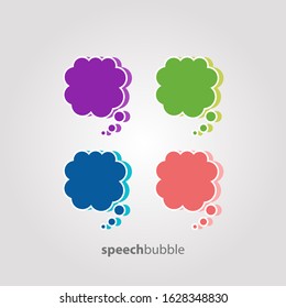Speech bubble icon vector In Different Colors
