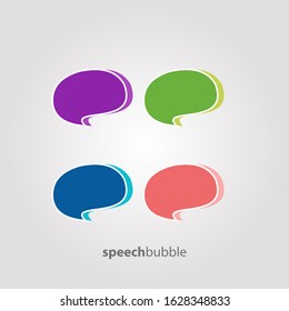 Speech bubble icon vector In Different Colors