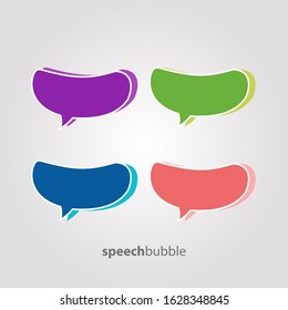 Speech bubble icon vector In Different Colors