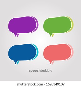 Speech bubble icon vector In Different Colors