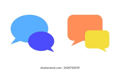 Speech bubble icon vector in flat style. Chat, speak, talk sign symbol