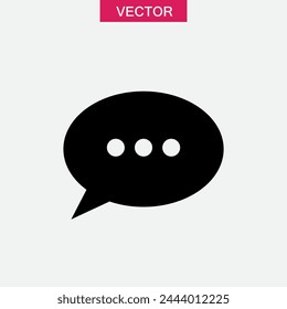 Speech bubble icon vector, flat simple illustration on white background.