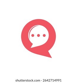 Speech bubble icon vector flat design template