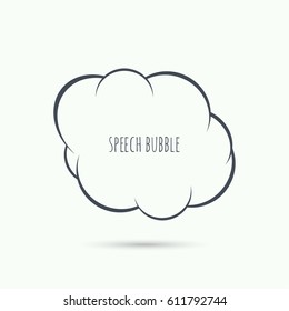 Speech bubble icon. Vector frame. Comic text box.