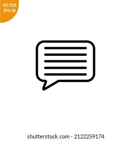 Icono de burbuja de voz ilustración de vector plantilla para muchos fines. Aislado sobre fondo blanco.