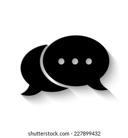 speech bubble icon - vector illustration with shadow