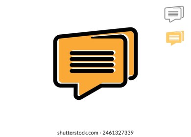 Speech bubble icon, vector illustration. Flat design line art style. Creative and modern folder document logo with chat bubble design concept.