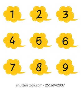 speech bubble icon vector illustration from 1-9 numbers