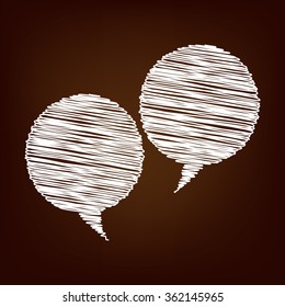 Speech bubble icon. Vector illustration with chalk effect