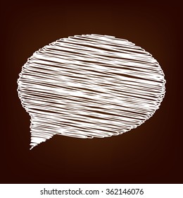Speech bubble icon. Vector illustration with chalk effect