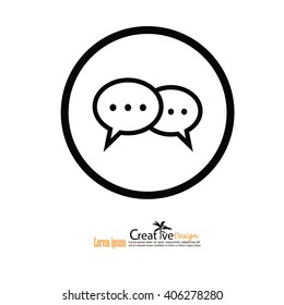 Speech bubble icon. Vector illustration.