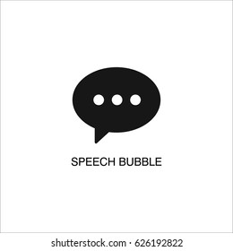 Speech bubble icon vector illustration on white background.