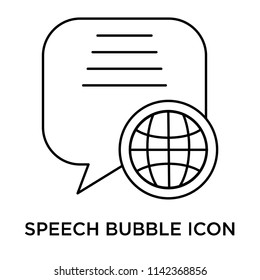 Speech bubble icon vector isolated on white background for your web and mobile app design, Speech bubble logo concept