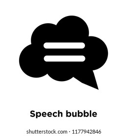 Speech bubble icon vector isolated on white background, logo concept of Speech bubble sign on transparent background, filled black symbol