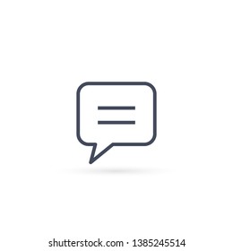 Speech Bubble icon. Vector isolated simple line communication chat symbol.