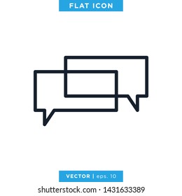 Speech Bubble Icon Vector Logo Design Template. Editable Stroke