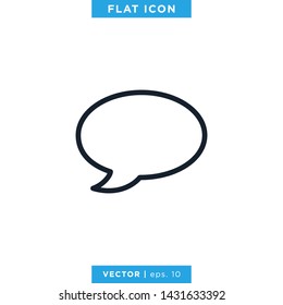 Speech Bubble Icon Vector Logo Design Template. Editable Stroke