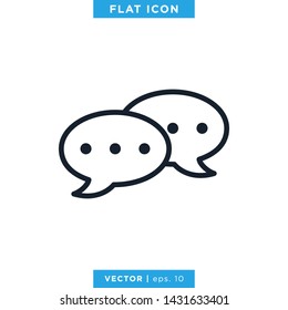 Speech Bubble Icon Vector Logo Design Template. Editable Stroke