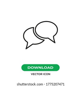 Speech bubble icon vector. Message sign