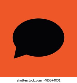Speech bubble icon vector. Orange background