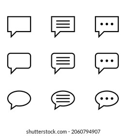 speech bubble icon vector set