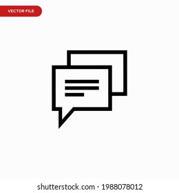 Speech bubble icon vector. Simple thinking sign