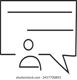 Speech bubble icon vector. Simple bubble sign.