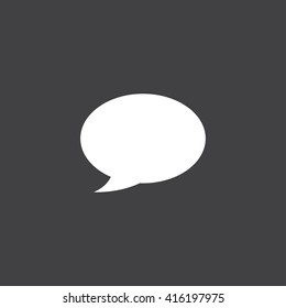 Speech bubble icon vector, solid illustration, pictogram isolated on black