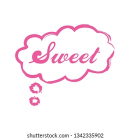 Speech bubble Icon Vector with text SWEET . Simple flat symbol. Illustration pictogram