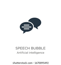 Speech bubble icon vector. Trendy flat speech bubble icon from artificial intelligence collection isolated on white background. Vector illustration can be used for web and mobile graphic design, logo,