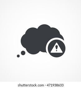Speech bubble icon with warning sign